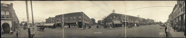Vintage photo of the main street in Cherryvale